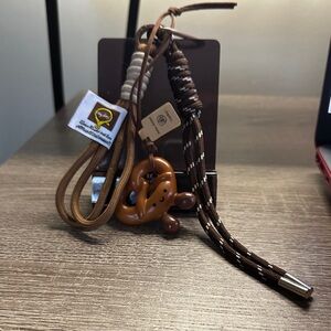 Brown Pretzel Keychain by